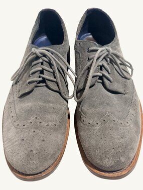 Ted Baker Hontaar Grey Suede Wingtip Brogue Shoes Men’s US 8.5